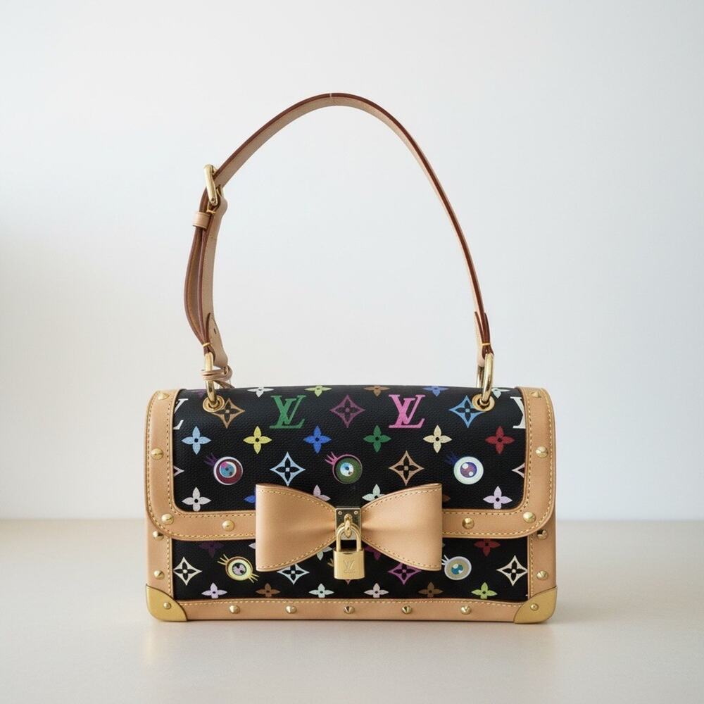 Louis Vuitton Murakami Eye Love You Bow Bag Black Multicolor Monogram RARE NIB - Picture 4 of 15